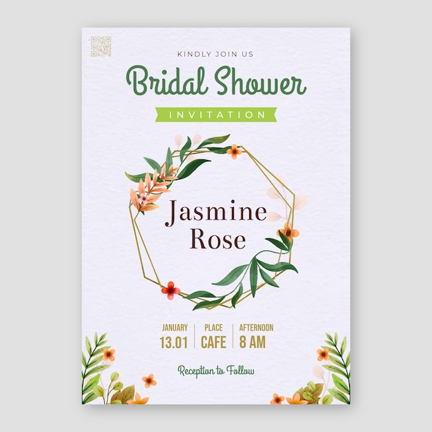 Realistic bridal shower invitation
