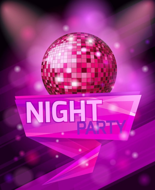 Realistic bright background beautiful design poster template for night party celebration