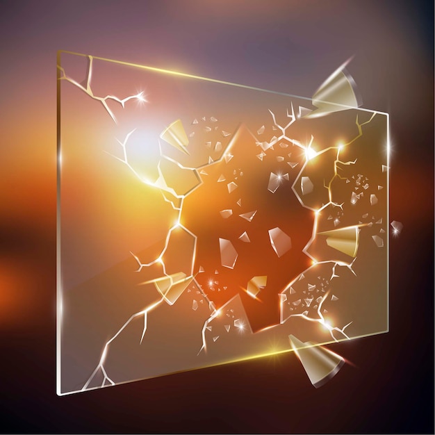 Vector realistic broken glass