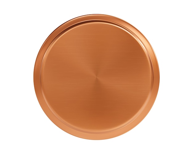 Vector realistic bronze lid mockup top view isolated on white background