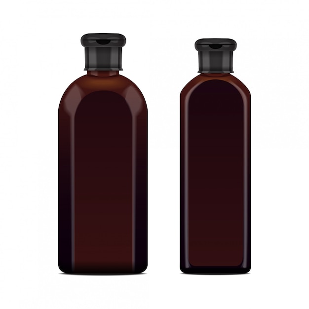 Realistic brown bottle for cosmetic.