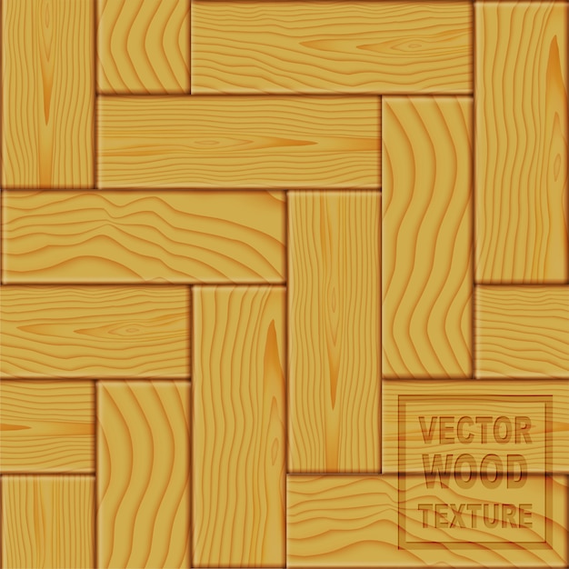 Vector realistic brown wooden parquet floor texture