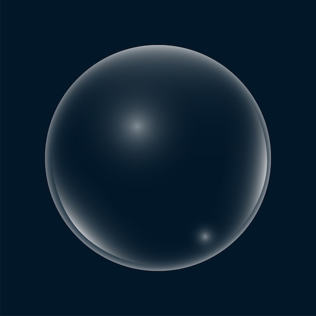 Vector realistic bubble on dark background