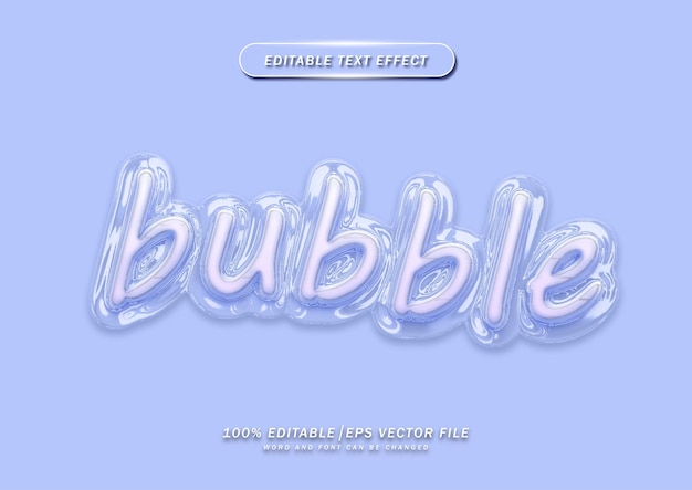 Realistic bubble editable text effect