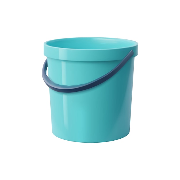 Vector realistic bucket plastic container or bin isolated 3d vector pail versatile sturdy can with handle used for carrying storing and organizing items ideal for various household and outdoor tasks