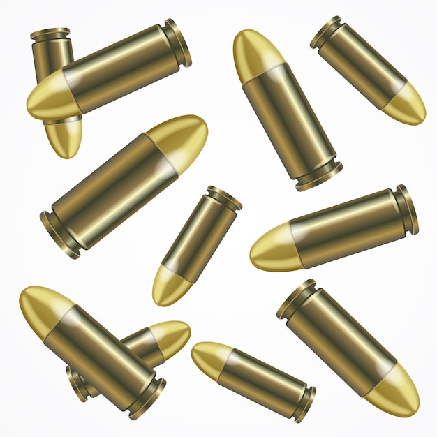 Realistic Bullet Pattern Background Vector