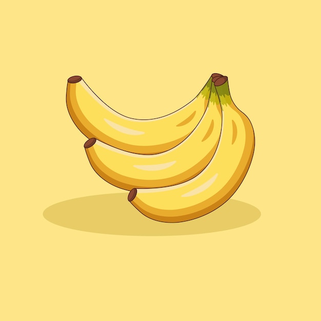 Mazzo realistico di illustrazione di banana gialla