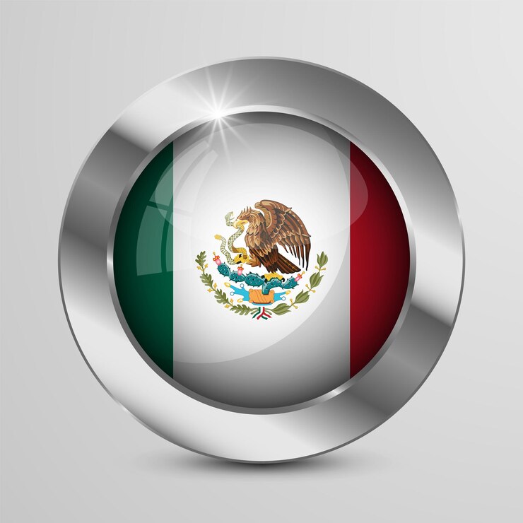 Realistic button with flag of Mexico perfect for any use