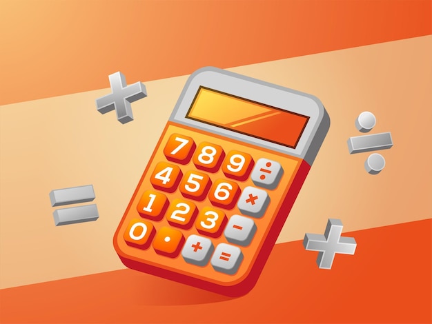 Vector realistic calculator concept illustration