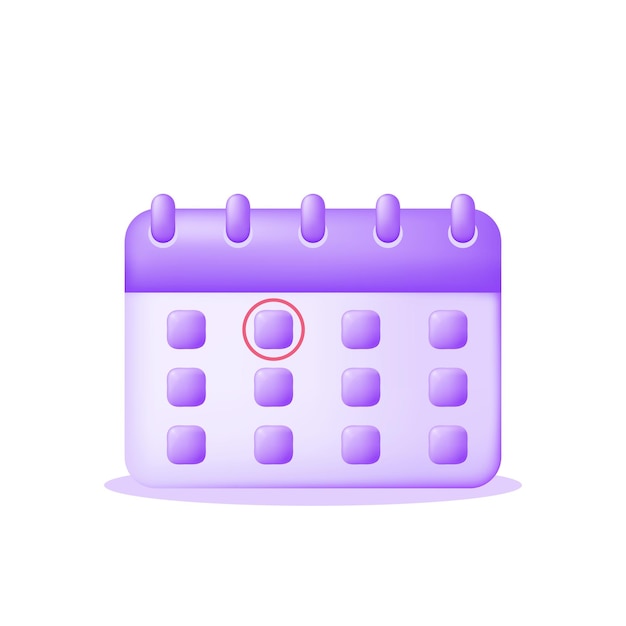 Realistic calendar vector icon illustration