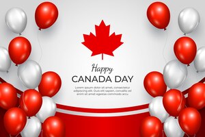 向量现实的加拿大国庆日气球背景