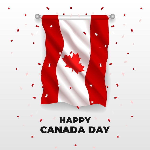 Realistic canada day illustration