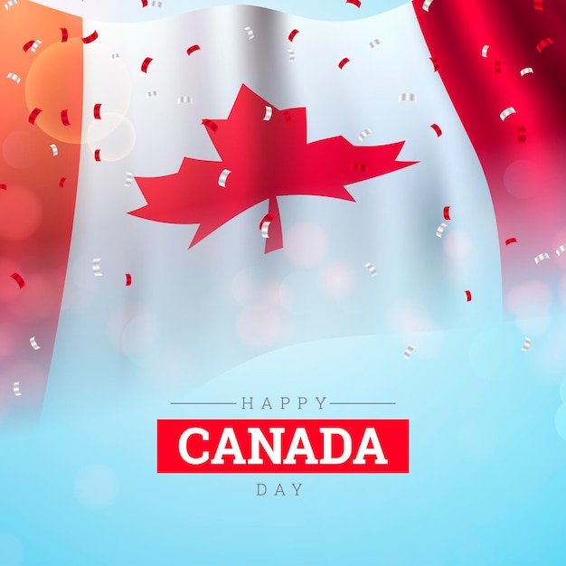 Vector realistic canada day illustration