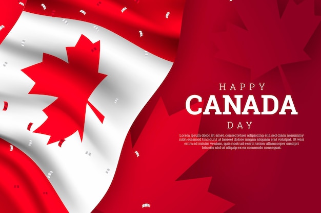 Realistic canada day illustration