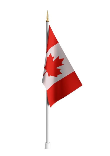 realistic Canada Flag isolated on white