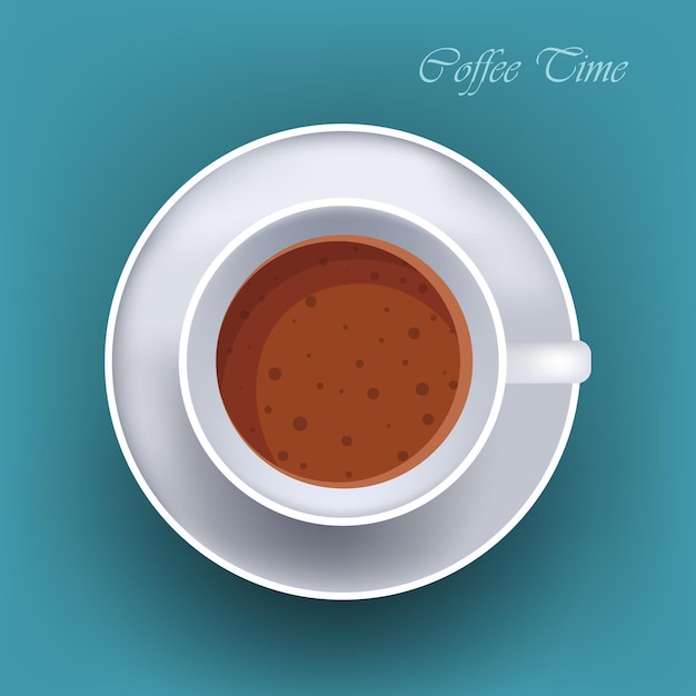 Realistic cappuccino hot americano drink coffee break concept