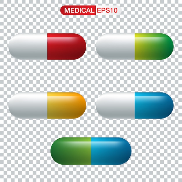 현실적인 캡슐 또는 알약 약