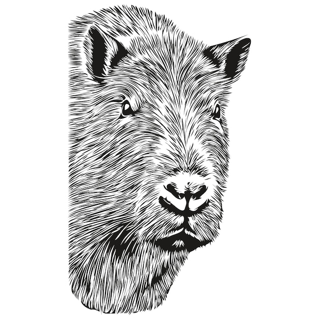 Realistic Capybara vector hand drawn animal illustration capybaras