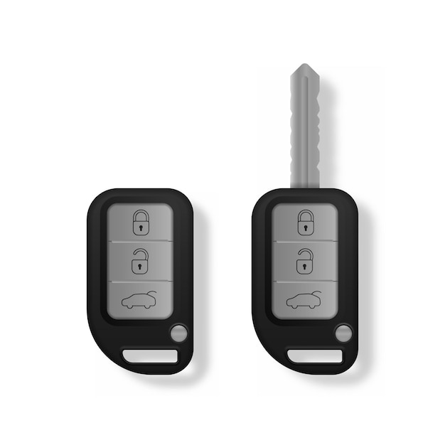 Vector realistic car keys set illustration isolated