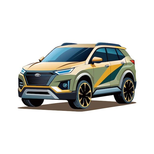 realistic car vehicle vector illustration concept