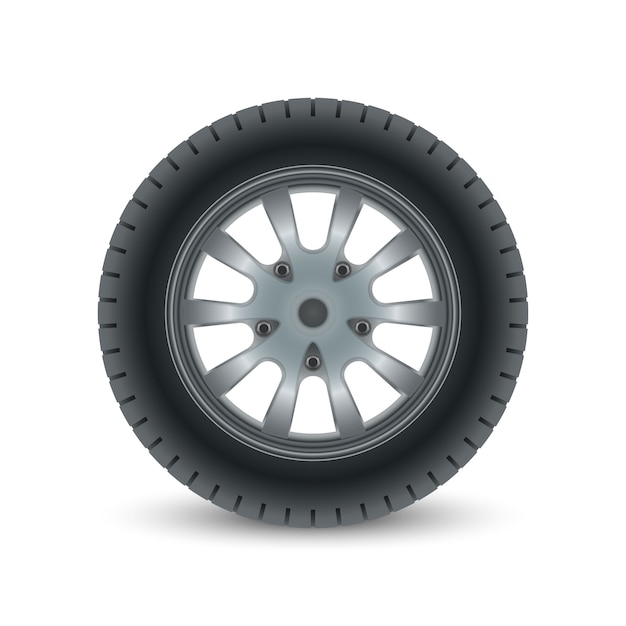 Realistic car wheel tyre