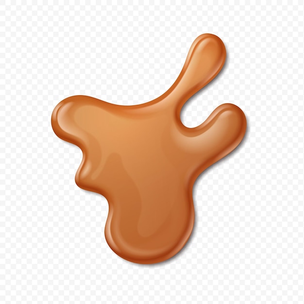 Vector realistic caramel 3d milk toffee splash thick liquid flowing down sweet brown sauce on transparent background candy syrup or topping for desserts vector melted culinary ingredient