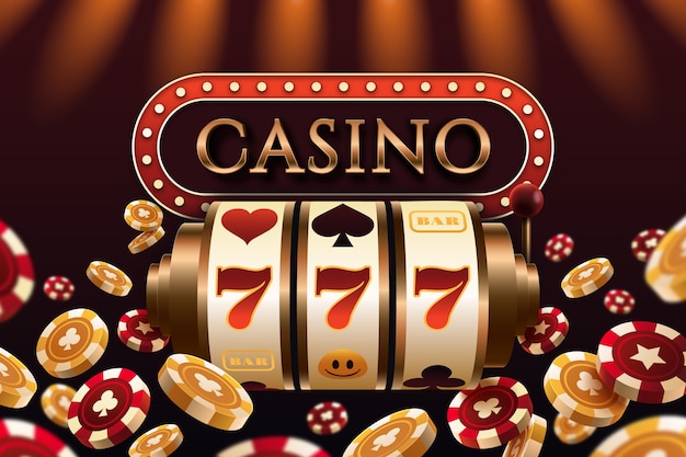 Realistic casino gambling illustration