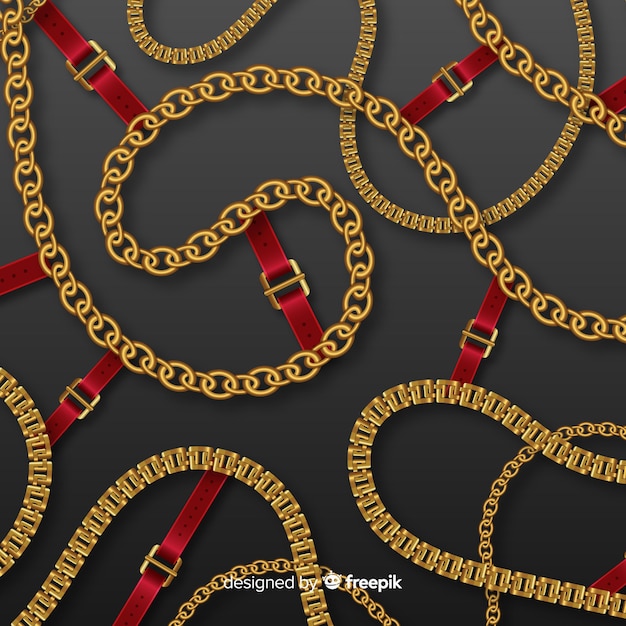 Vector realistic chain background