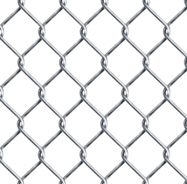 Vector realistic chain link , chain-link fencing texture isolated on transparency background, metal wire mesh fence design element vector illustration.