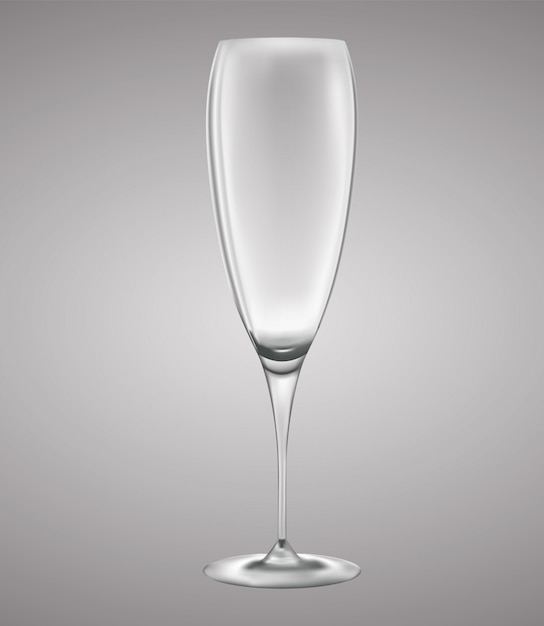 Realistic champagne glass.