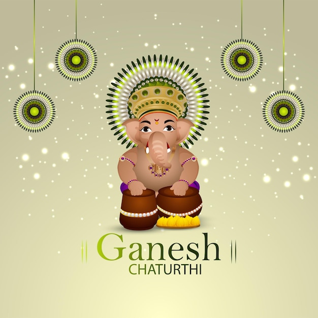 Ganesh Chaturthi를 위한 주 코끼리의 현실적인 캐릭터