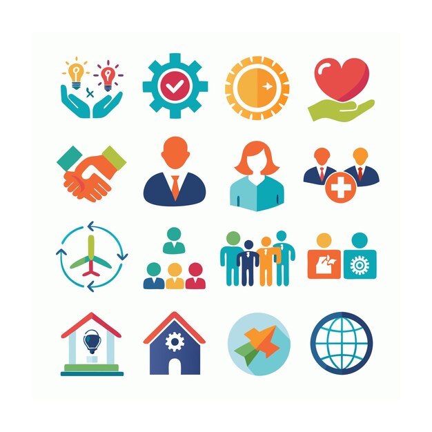 Vector realistic charity and non profit icons set