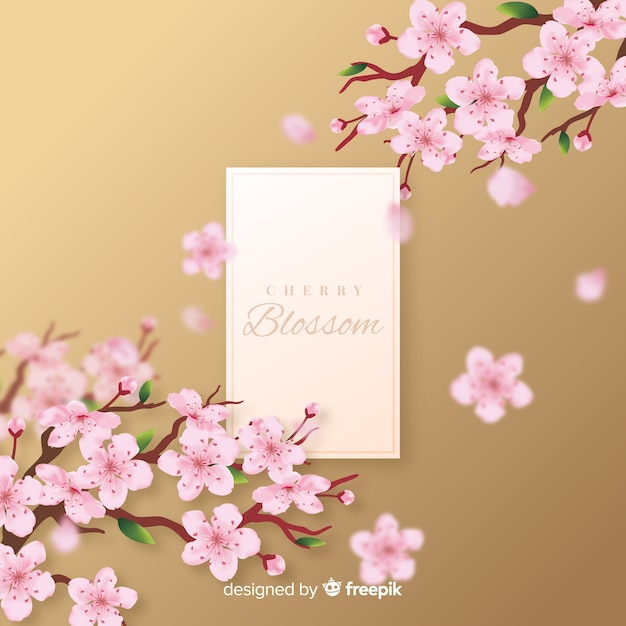 ベクトル リアルな桜の花の背景