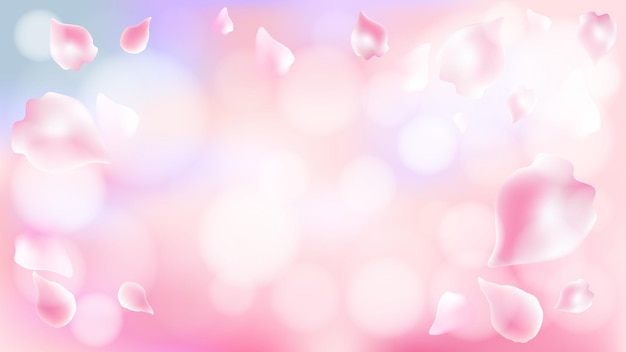 Realistic cherry blossom spring background