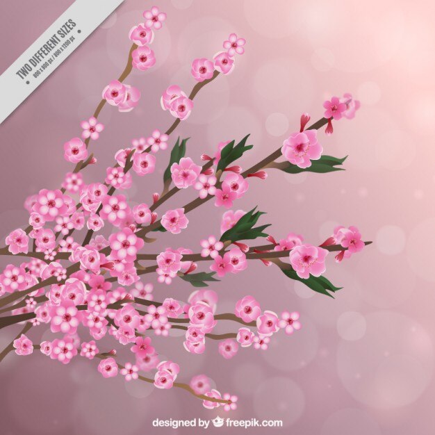 Realistic cherry tree background