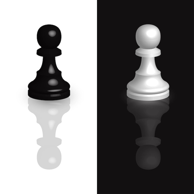 Premium Vector  Realistic chess piece 3d pawn on a black and