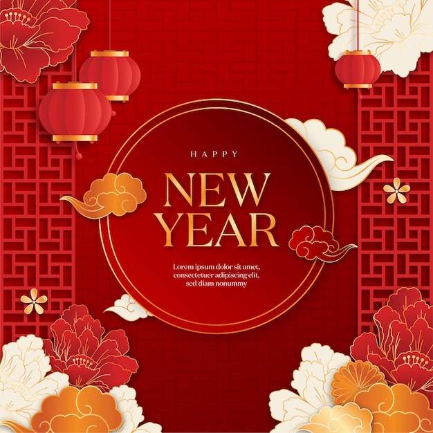 Vector realistic chinese new year background 02