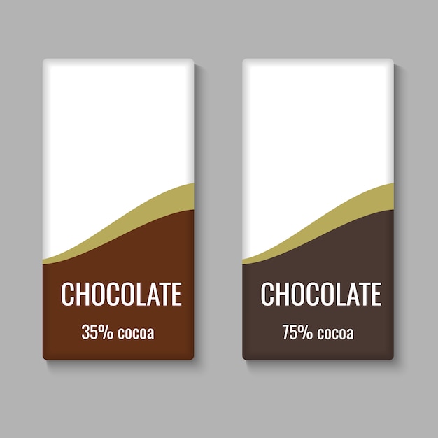 Vector realistic chocolate bar package template