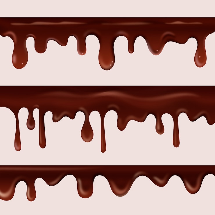 Vector realistic chocolate splash and drip collection illustration