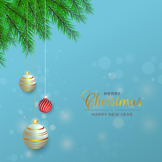 Realistic christmas background design