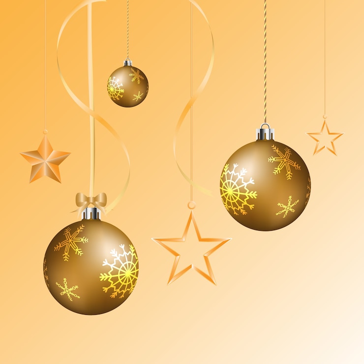 Vector realistic christmas balls hanging on the ribbon for decoration christmas.