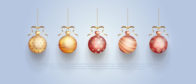 クリスマスの装飾に適した現実的なクリスマス ボール イラスト