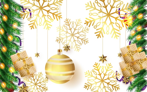 Vector realistic christmas banner decoration