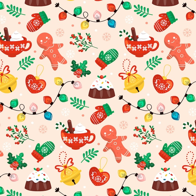 Realistic christmas celebration pattern design