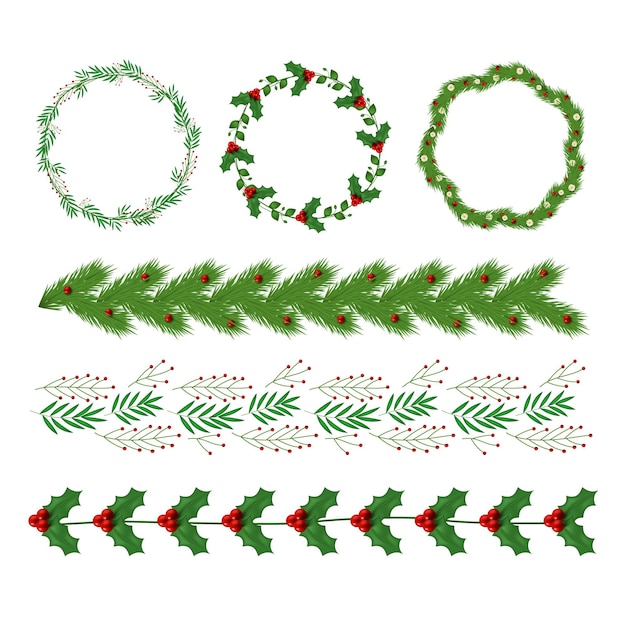 Vector realistic christmas decoration collection