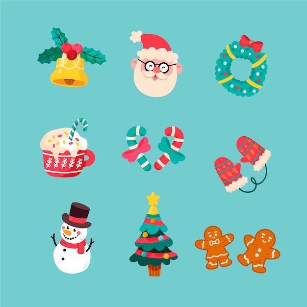 Vector realistic christmas elements collection