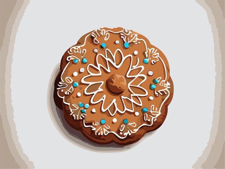 Vector realistic christmas gingerbread cookie