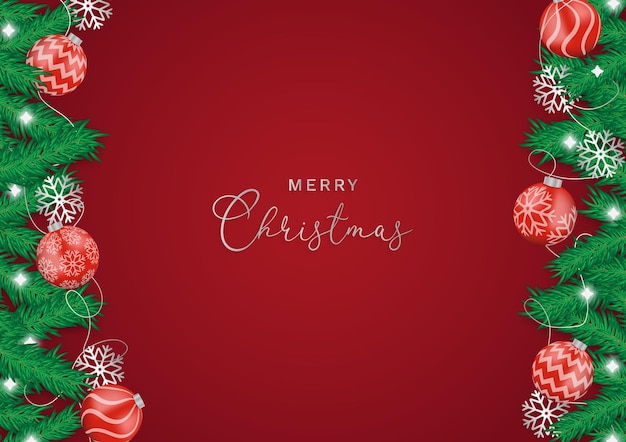 Realistic Christmas Red Background Illustration