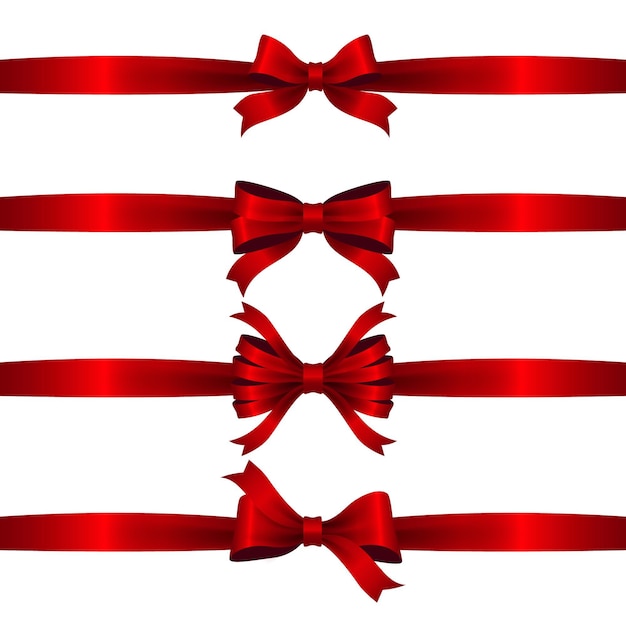 Realistic christmas ribbon collection