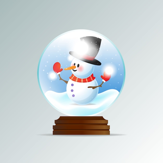 Vector realistic christmas snow globe background